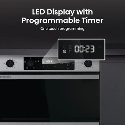 Hisense Hi6 BUD714221CX 54/38L Built Under Electric Double Oven Stainless Steel - A Rated