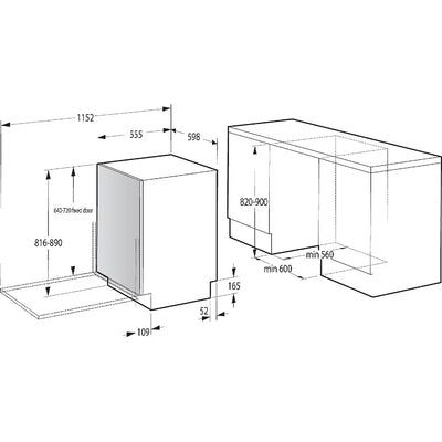 Hisense HV673C60UK WiFi Connected Fully Integrated Full Size Dishwasher - 16 Place Settings