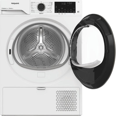 Hotpoint CHD94MWBSUK Freestanding 9kg Heat Pump Tumble Dryer with Fabric Care White