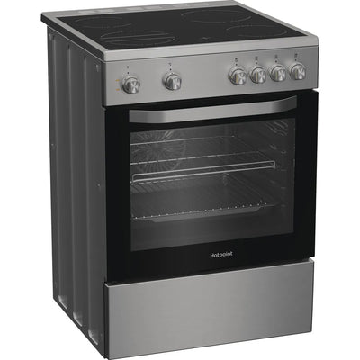 Hotpoint H6V5KMXUK 60cm Electric Single Cooker with Ceramic Hob Stainless Steel