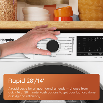 Hotpoint HB 93 CARE UK Fabric Care 1400rpm Washing Machine White with PetHairCare HB93CAREUK