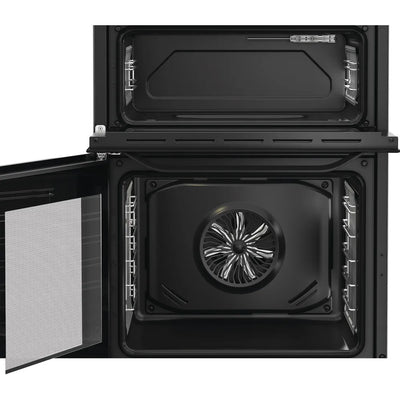 Hotpoint HDD6GDC2B1 60cm Dual Fuel Double Cooker with Glass Lid Black
