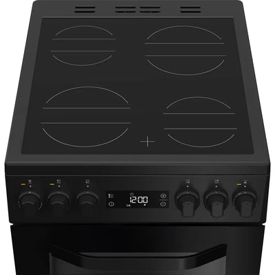 Hotpoint HDE5VDCB 50cm Electric Double Cooker with Ceramic Hob Black