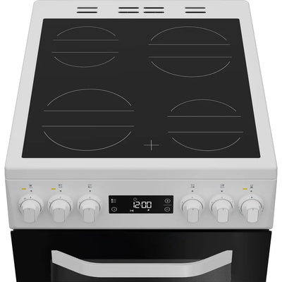 Hotpoint HDE5VDCW 50cm Electric Double Cooker With Ceramic Hob White