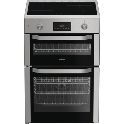Hotpoint HDE6IDC2X 60cm Electric Double Cooker with Induction Hob Stainless Steel