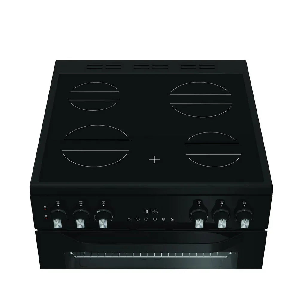Hotpoint HDE6VDC2B1 60cm Double Oven Electric Cooker with Ceramic Hob in Black