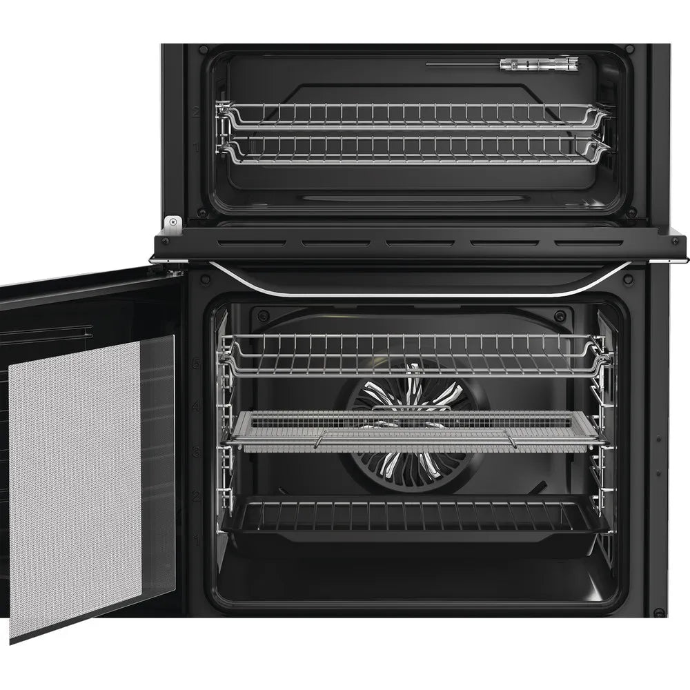 Hotpoint HDE6VDCASX 60cm Electric Double Cooker With Ceramic Hob and Air Fry Stainless Steel
