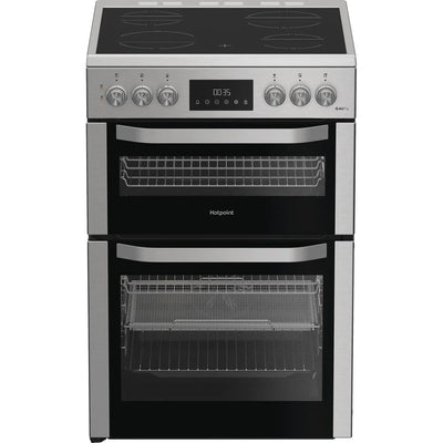Hotpoint HDE6VDCAX 60cm Electric Double Cooker with Air Fry Stainless Steel