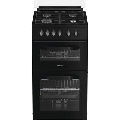 Hotpoint HDG5GCB 50cm Gas Double Cooker Black