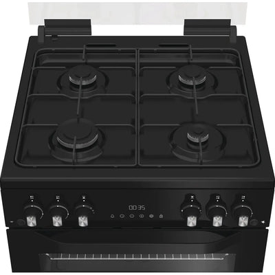 Hotpoint HDG6GDCB1 60cm Gas Double Cooker with Glass Lid Black