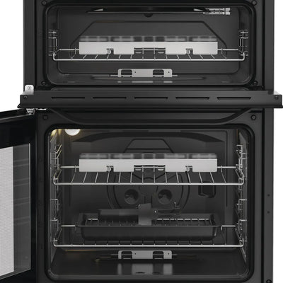 Hotpoint HDG6GDCB1 60cm Gas Double Cooker with Glass Lid Black