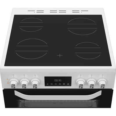 Hotpoint HTE6VDCW 60cm Electric Twin Cooker with Multiflow White