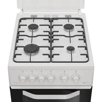 Hotpoint HTG5GCWL 50cm Gas Twin Cooker with Glass Lid White