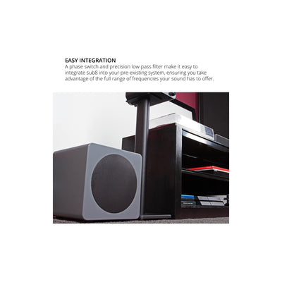 Kanto SUB8 Vinyl Subwoofer Matte Black