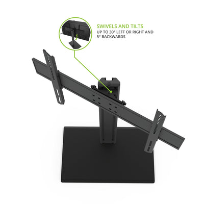 Kanto TTS100 Universal Tabletop TV Stand for 37 to 65 inch TVs Black