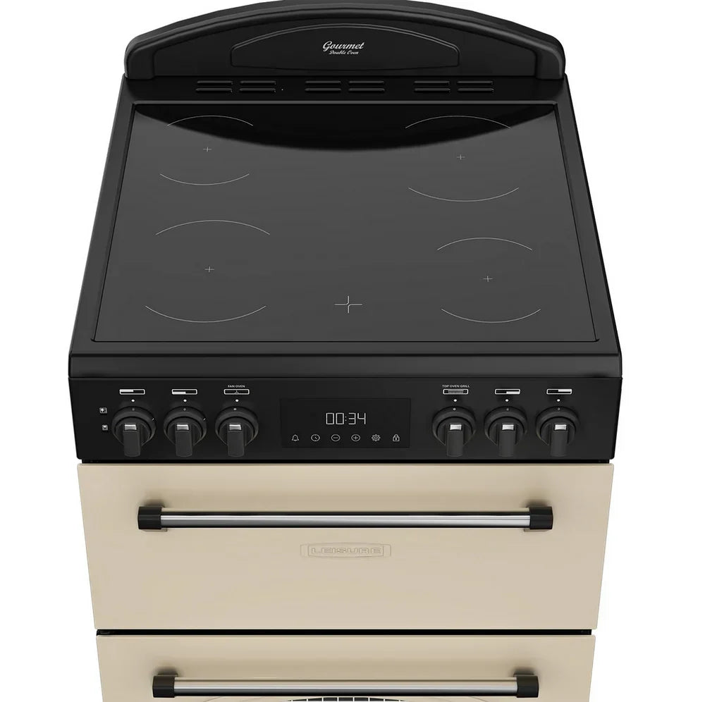 Leisure CLB60ECC 60cm Freestanding Double Oven Electric Range Style Cooker in Cream - A Rated