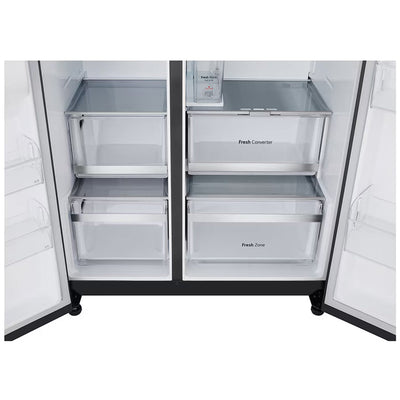 LG GSXE91EVAD 628L InstaView Non-Plumbed Frost Free American Fridge Freezer Essence Black Steel