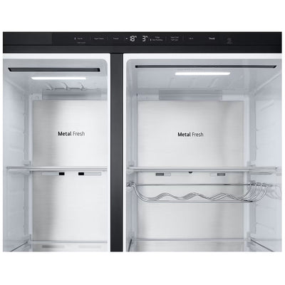 LG GSXE91EVAD 628L InstaView Non-Plumbed Frost Free American Fridge Freezer Essence Black Steel