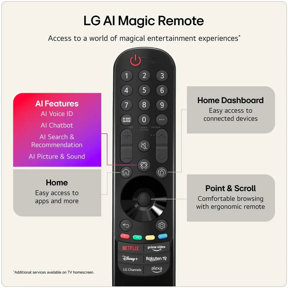 LG OLED65G66LS 65 Inch OLED Evo AI G6 4K Ultra HD HDR Smart TV (Stand Version) 2026