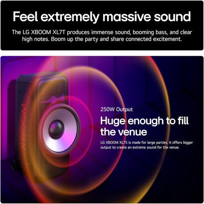 LG XBOOM DXL7T 250W Bluetooth Megasound Party Speaker - Black