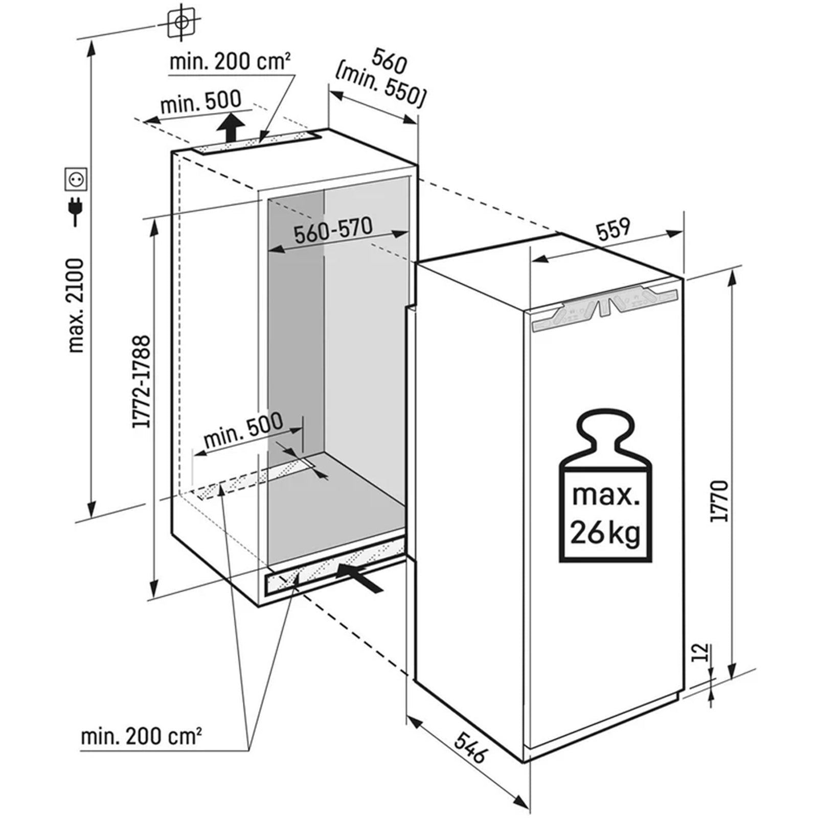 Liebherr Plus IRDDI5120 Fully Integrated Larder Fridge with EasyFresh and bottle basket