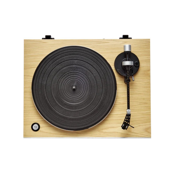 Roberts Stylus Luxe Turntable with Built-In Preamp and Ruark MR1 MK3 Active Bluetooth Speakers with Built-in MM Phono Preamp Walnut