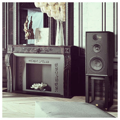Ruark R610 Music Console Charcoal with Wharfedale Linton Heritage Standmount Speakers Black with Matching Stands