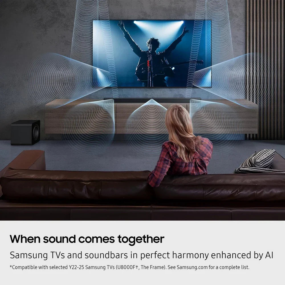 Samsung QE65S95FATXXU 65 Inch OLED S95F 4K UHD HDR Smart AI TV with HW-QS700F 3.1.2ch Q-Series Soundbar Bundle