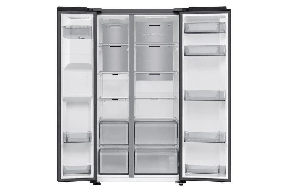Samsung RS70F66KCFEU Bespoke AI Series 7 91cm Side by Side American Style Fridge Freezer in Black