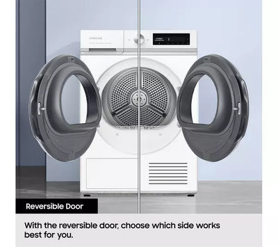 Samsung Series 5 DV90CGC0A0AEEU with OptimalDry 9 kg Heat Pump Tumble Dryer White