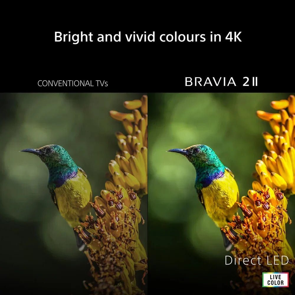 Sony K50S25M2PB 50 Inch BRAVIA 2 II Direct LED 4K Ultra HD HDR Smart Google TV 2026