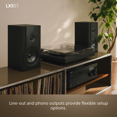 Sony PSLX5BT.CEK Fully Automatic Belt Drive Wireless Bluetooth Turntable with Auto Playback Pure Black