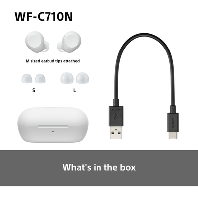 Sony WFC-710N Wireless Noise Cancelling Bluetooth Earbuds White