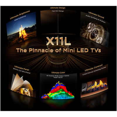 TCL 75X11L-UK 75 Inch X11L 4K Ultra HD HDR SQD Mini LED Smart Google TV 2026