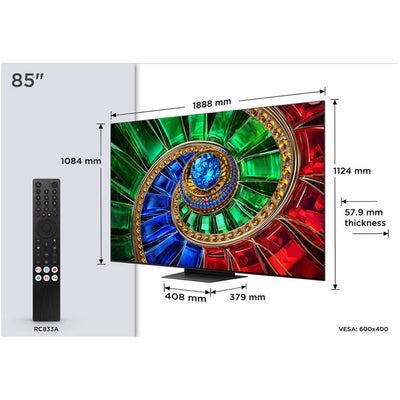 TCL 85RM7L-UK 85 Inch RM7L 4K Ultra HD HDR RGB Mini LED Smart Google TV 2026