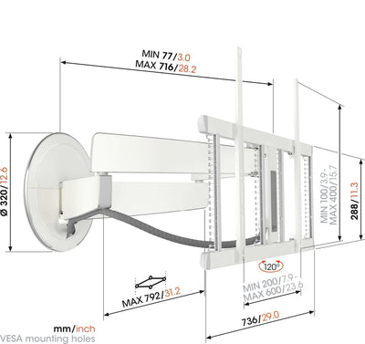 Vogels TVM7655 Display wall mount White