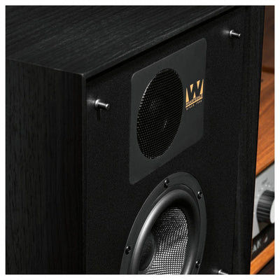 Wharfedale Linton Heritage Standmount Speakers with Matching Stands - Black Oak