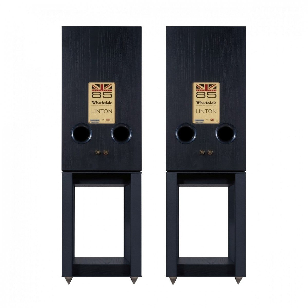 Wharfedale Linton Heritage Standmount Speakers with Matching Stands - Black Oak