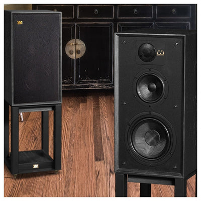 Wharfedale Linton Heritage Standmount Speakers with Matching Stands - Mahogany