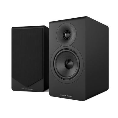 WiiM Amp Ultra Streaming Amplifier Space Grey with Acoustic Energy AE300 MKII Bookshelf Speakers Black