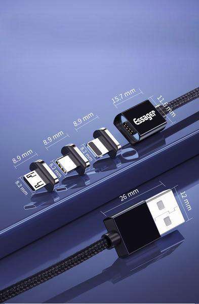 Connecteur De Câble USB Magnétique ESSAGER™ Pour IPhone, Android Et Type C