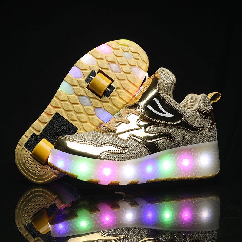 L'W Sneakers - Baskets lumineuses à roulettes Doré / 27