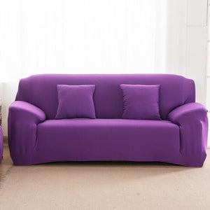 Sofa Cover Housses Extensibles de Fauteuil et Canapé Purple / Une place (90-140 cm)